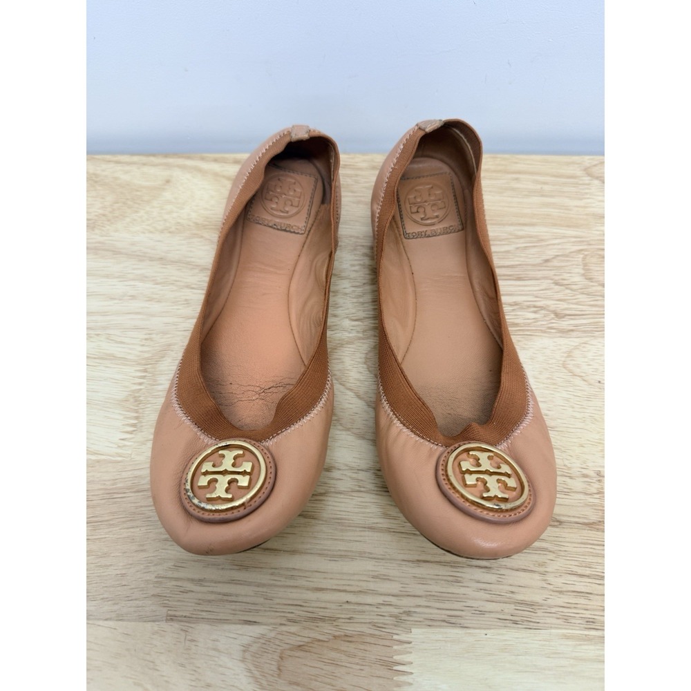 Tory Burch‎ Women's Pale Pink Caroline Ballet Flat Shoes 8 M Logo Designer #9